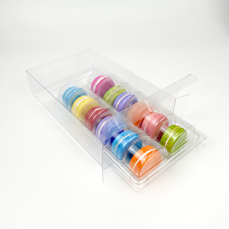  12 macarons plastic box with insert tray