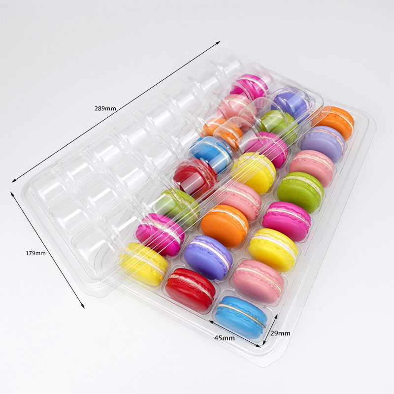24 macarons clear blister display tray