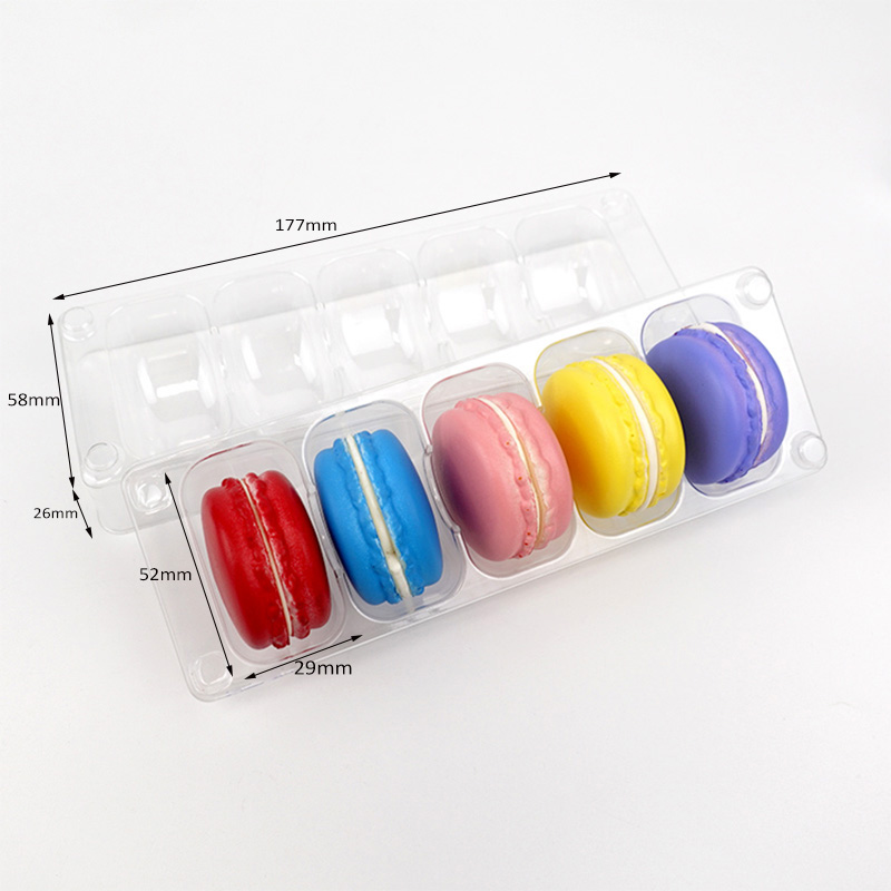 5 macarons plastic blister tray