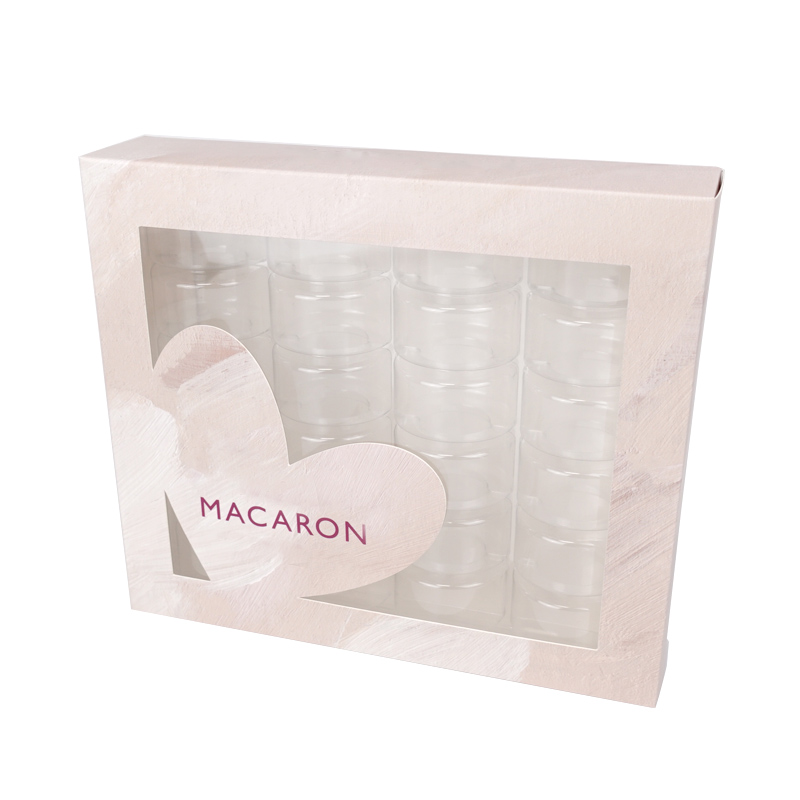 24 macaron paper box with window