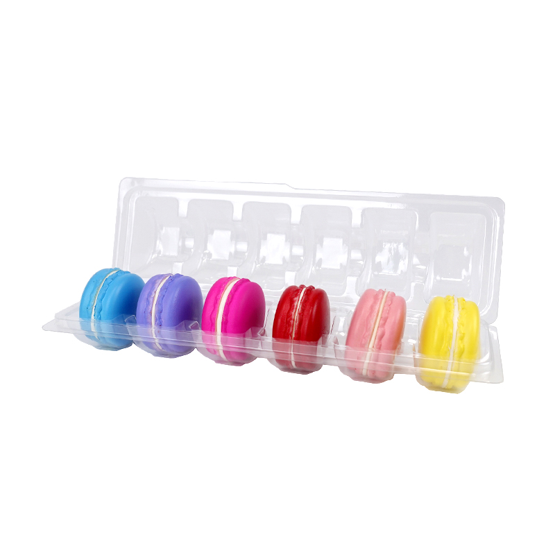 6 macaron clear blister clamshell tray