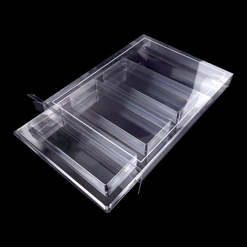 3 rectangle cavities clear packaging box