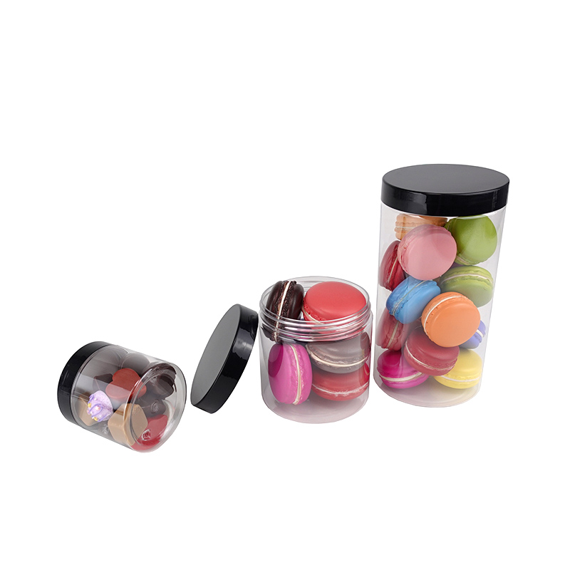 clear plastic food jar container with lid