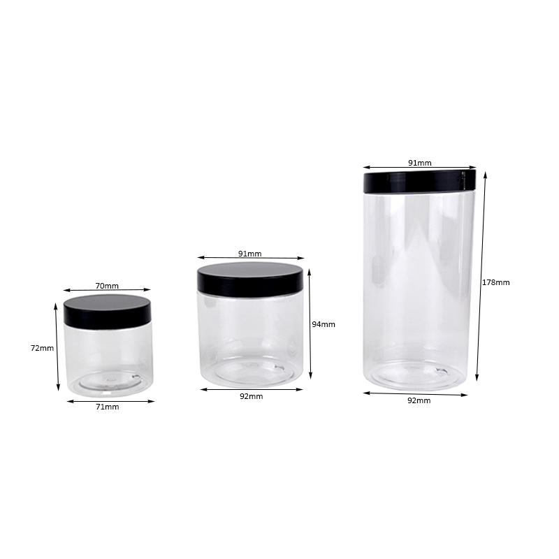 clear plastic food jar container with lid