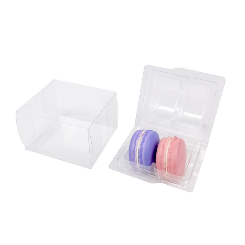 2 Macarons clear plastic packaging box