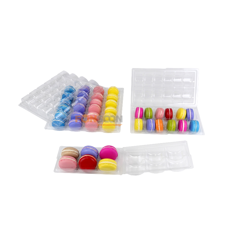 6 12 24 macarons clear plastic blister containers