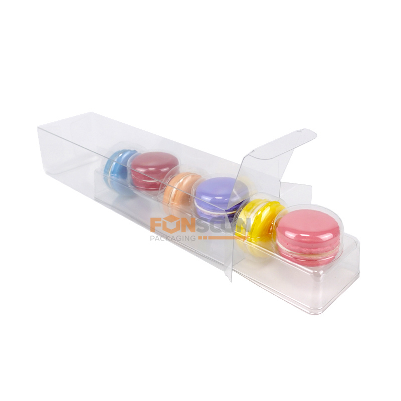 6 macarons transparent plastic box packaging set