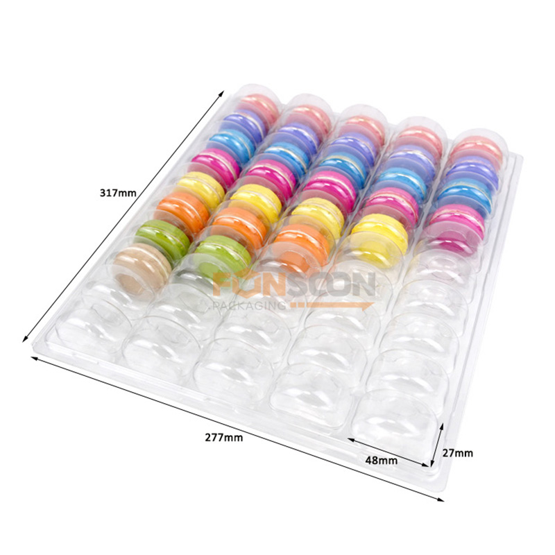 50 macaron plastic display tray