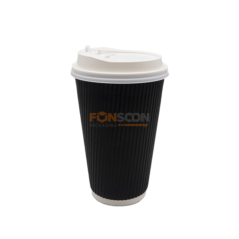 Disposable Ripple Paper Cups With Lids