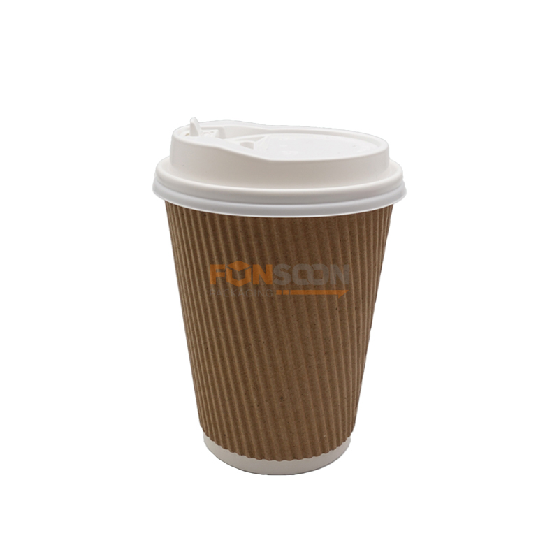 Disposable Ripple Paper Cups With Lids