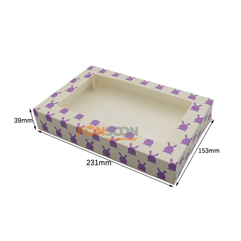 dessert paper folding box with window