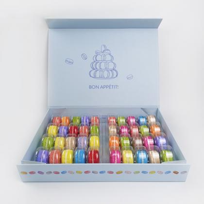 custom 40 macarons rigid magnet gift box