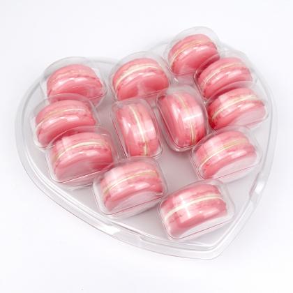 custom heart shape 12 macaron tray