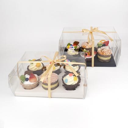 6 cupcakes plastic packaging box