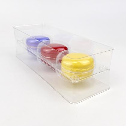 3 macarons lie flat clear blister tray