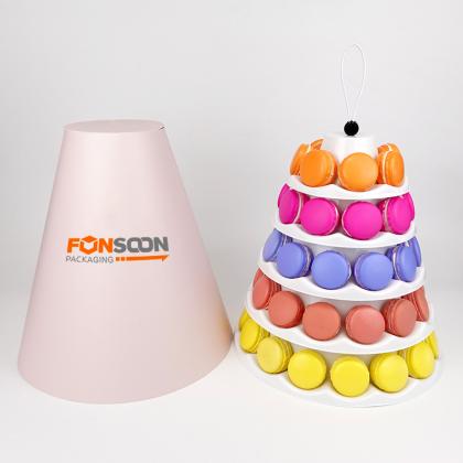 5 tier macaron front display tower