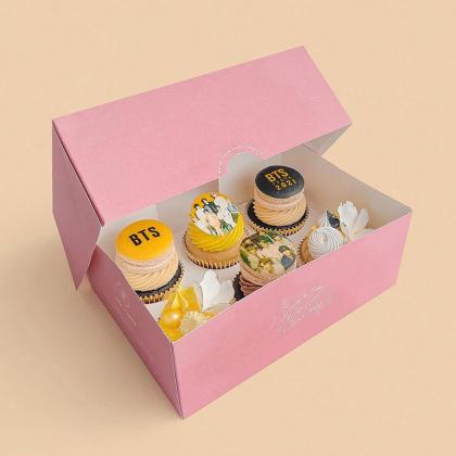 6 Cupcakes paper box with insert
