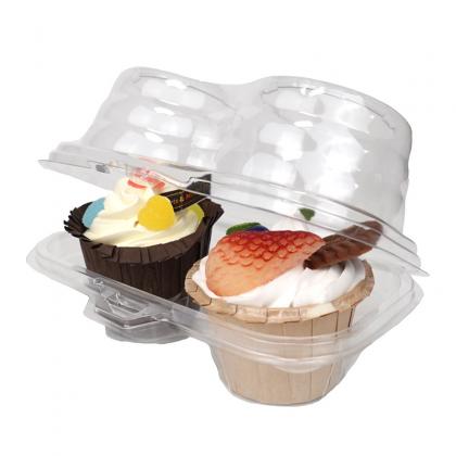 2 cupcake clear plastic container