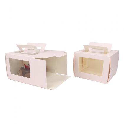 5 square cake paper box with window