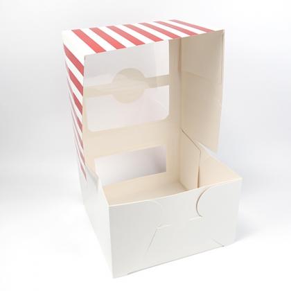 10 square cake paper box with window