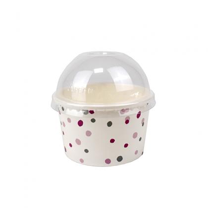  Disposable Ice Cream Paper Cups With Dome Lids