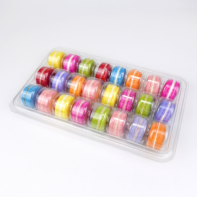 24 macarons clear blister display tray