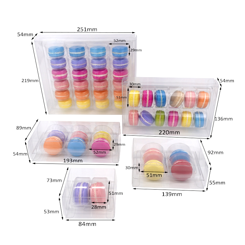 2 4 6 12 24 macarons plastic boxes set