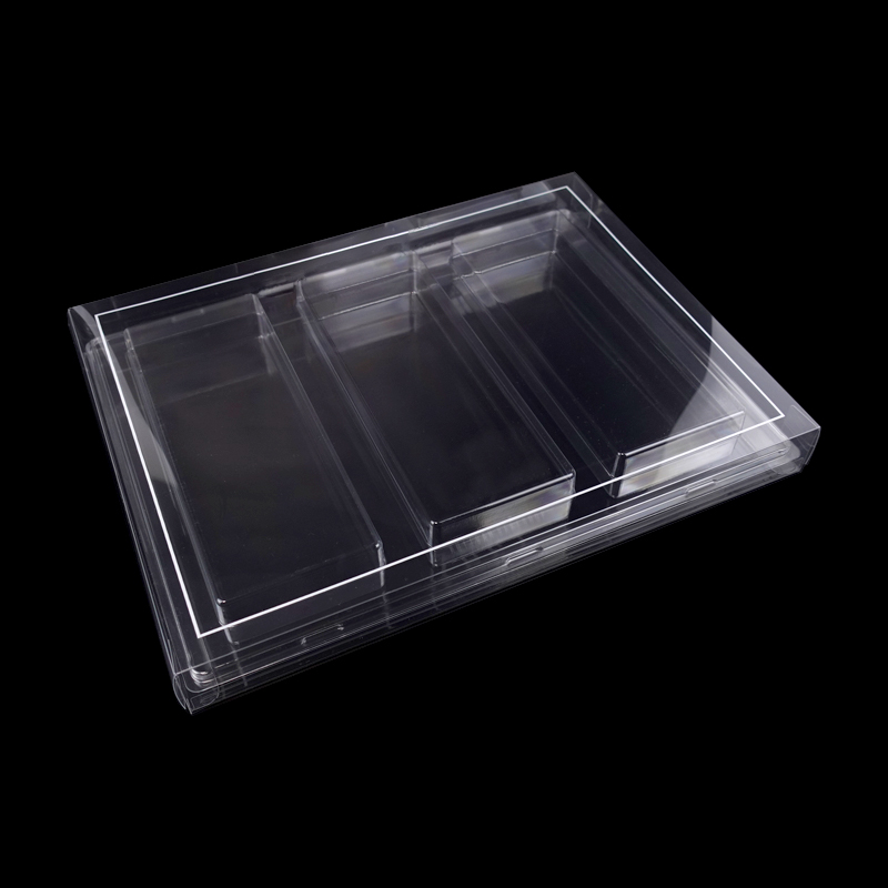 3 rectangle cavities clear packaging box