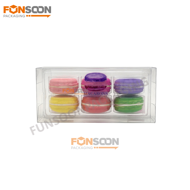 custom 6 macarons plastic packaging box