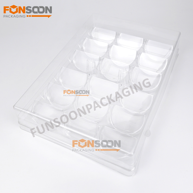 18 holes plastic macaron display box