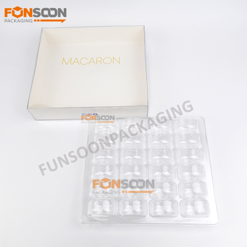 24 packs macarons plastic box with inserts