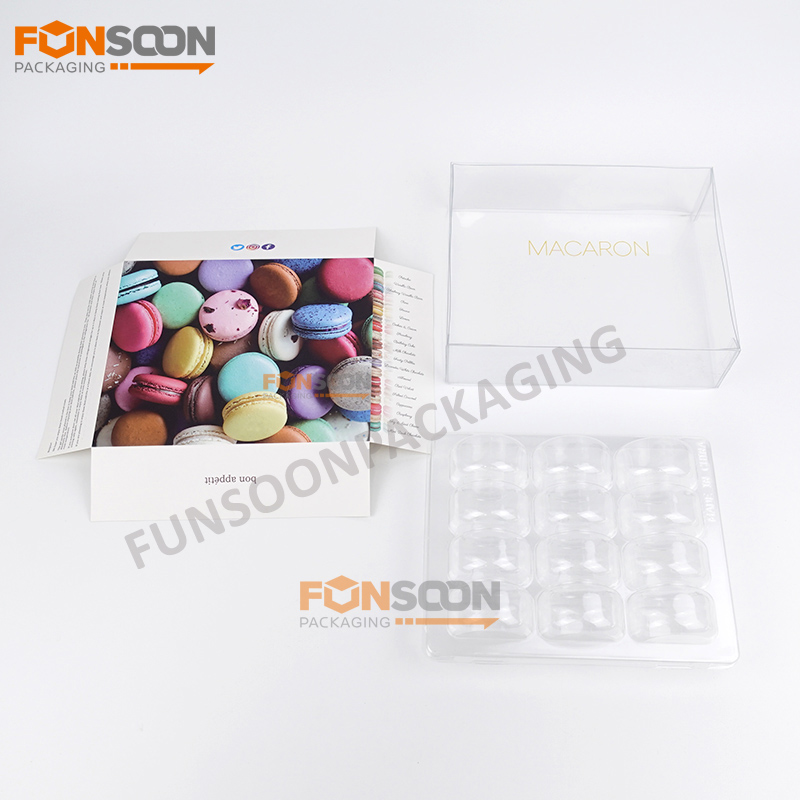 12 packs macarons plastic box with inserts