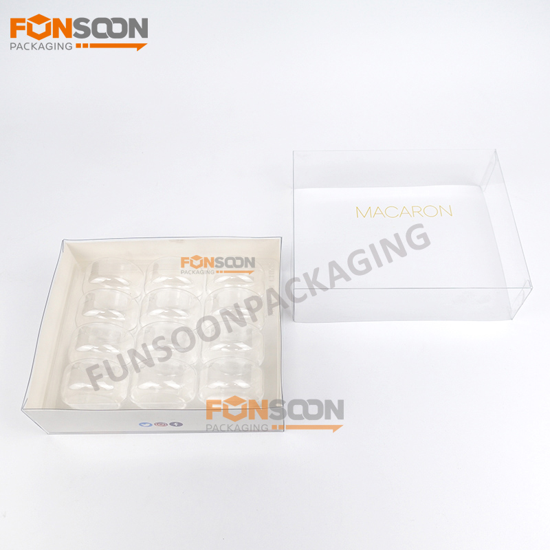 12 packs macarons plastic box with inserts
