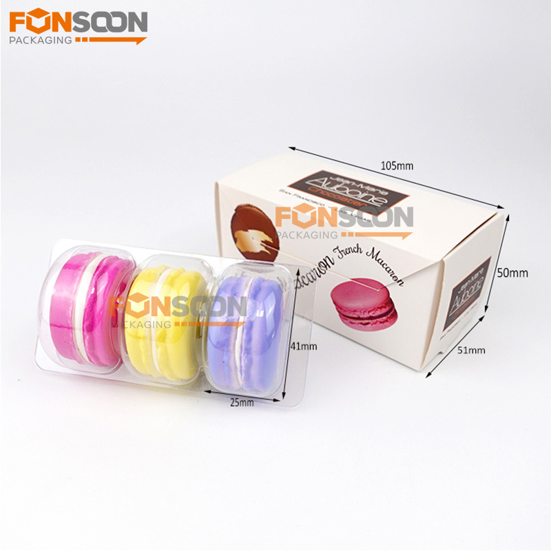 3 macarons paper box set