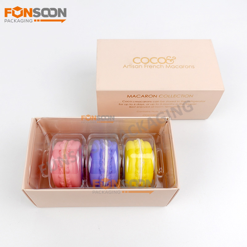 3 macarons paper drawer box