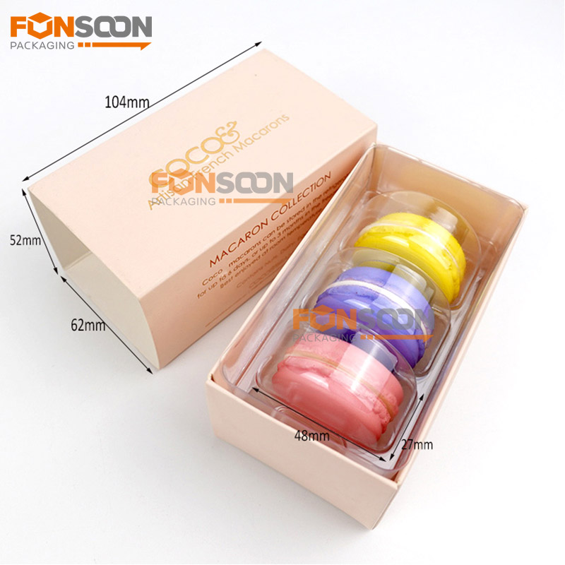 3 macarons paper drawer box