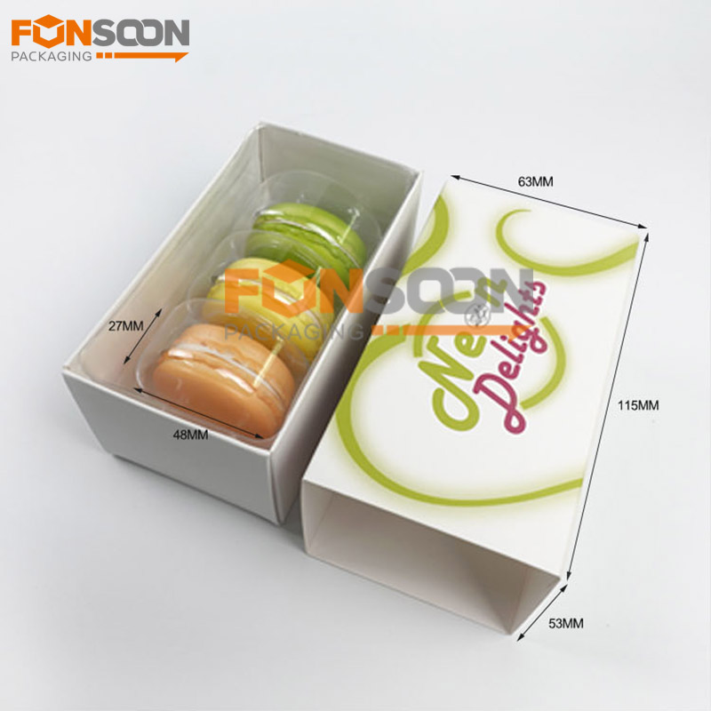 3 macarons paper drawer box set