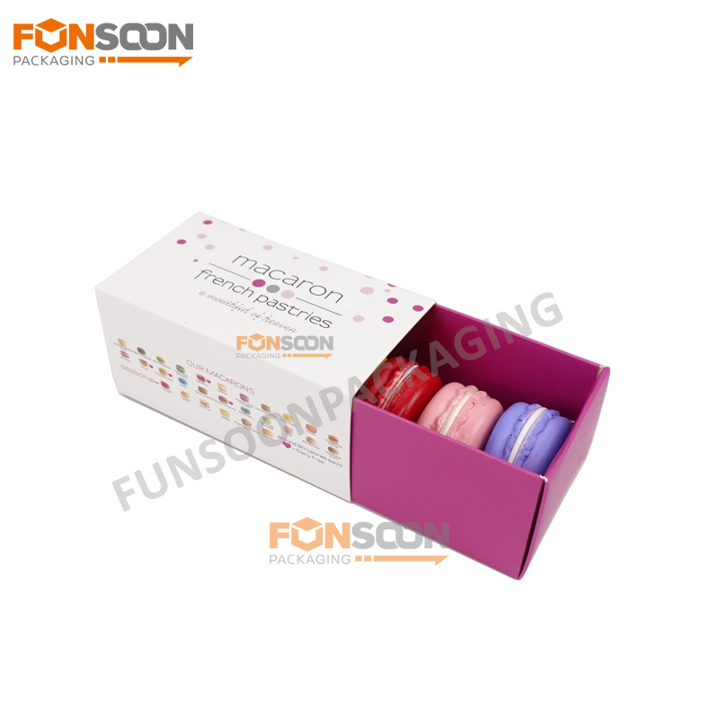 macaron food grade paper drawer box 