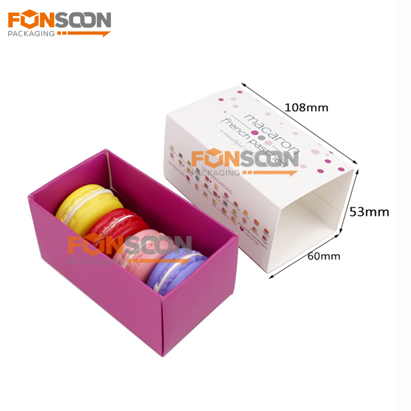 macaron food grade paper drawer box 