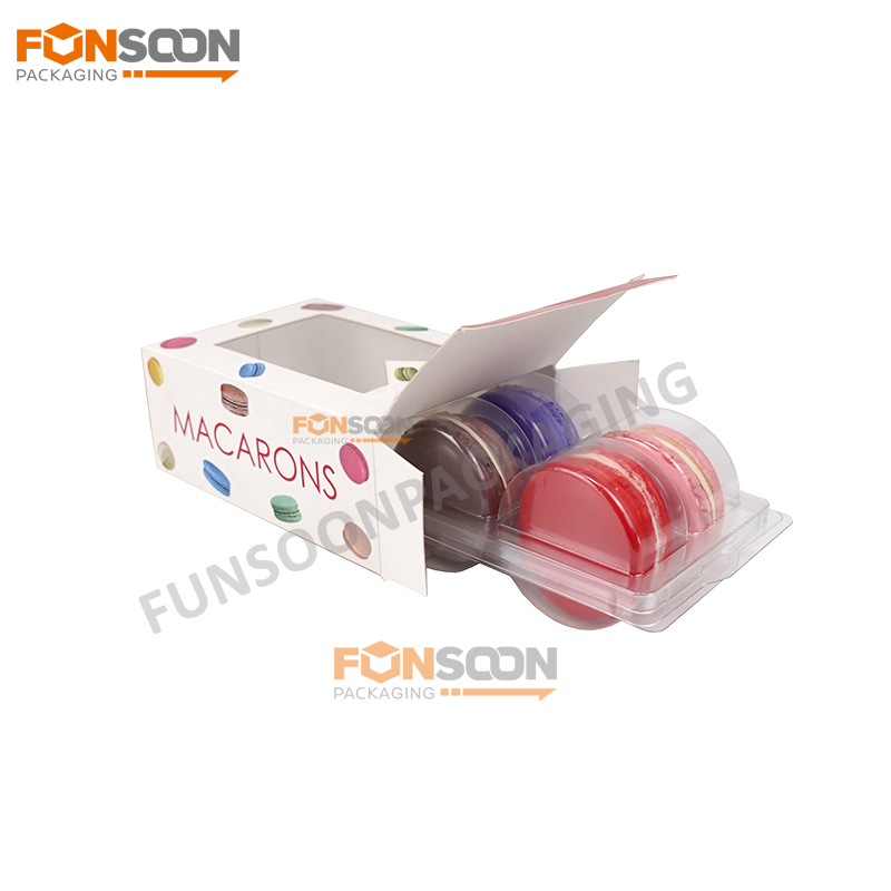 4 packs Macaron paper box with clear window