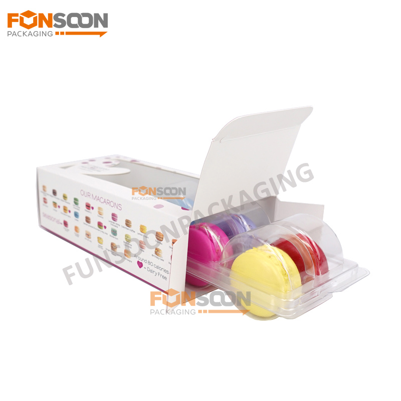  6 macaron paper box with window