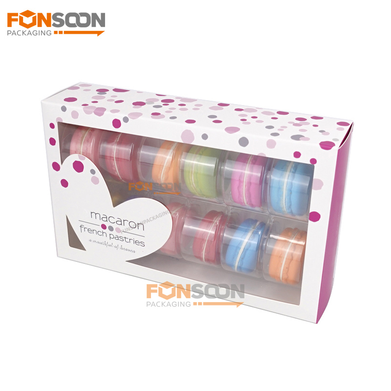 12 macaron paper box with heart shape window 12 macaron paper box with heart shape window