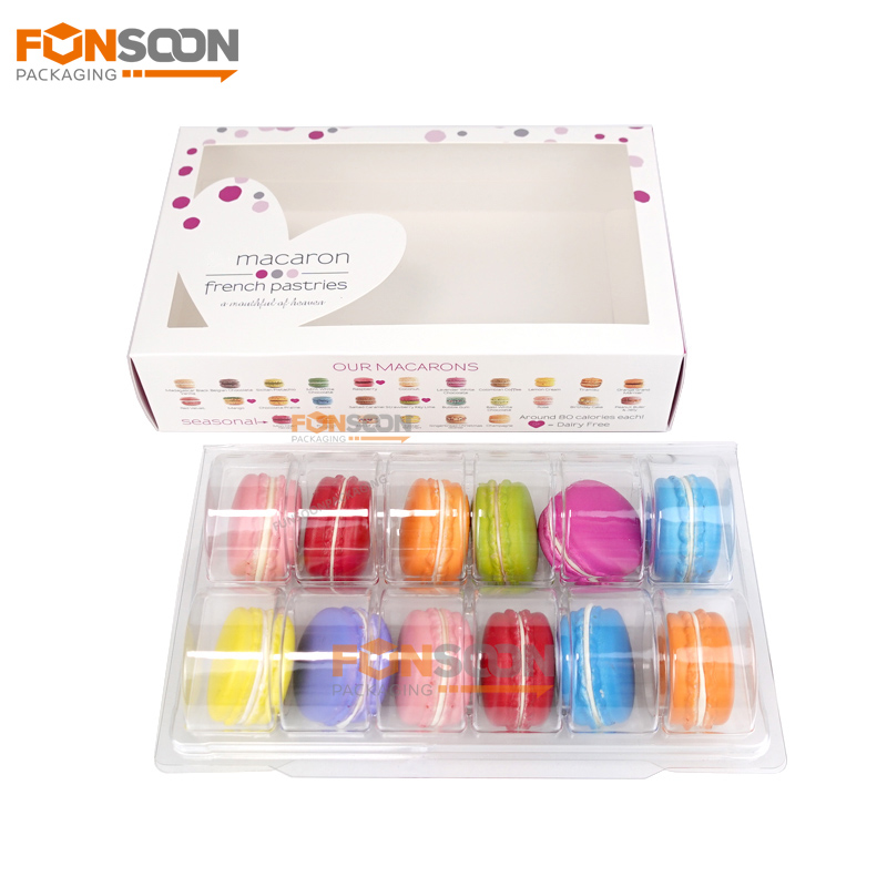 12 macaron paper box with heart shape window 12 macaron paper box with heart shape window