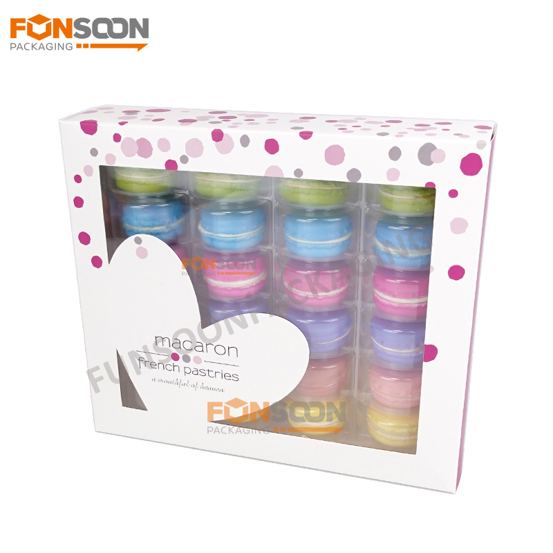 24 macaron paper box with heart shape window 24 macaron paper box with heart shape window