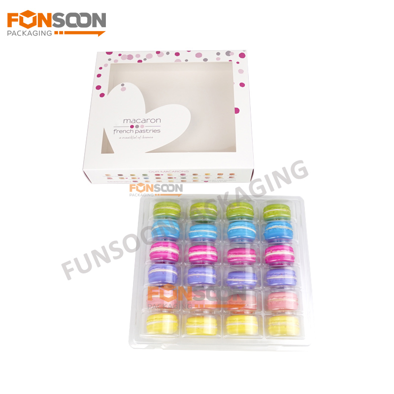 24 macaron paper box with heart shape window 24 macaron paper box with heart shape window