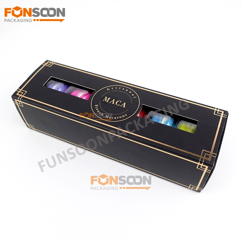 6 macaron paper drawer box set with window