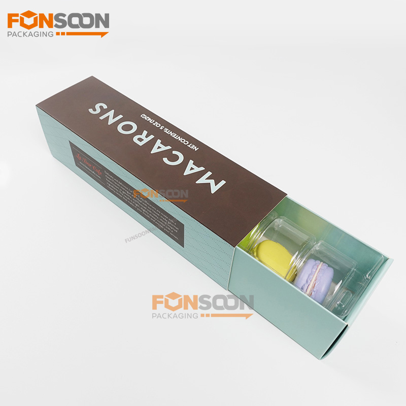 6 macaron paper drawer box with insert
