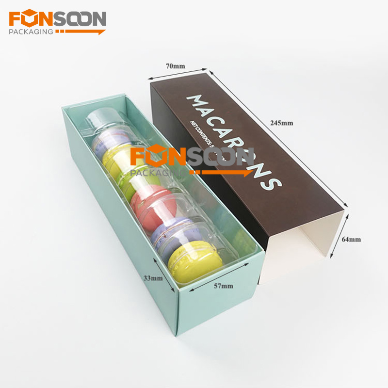6 macaron paper drawer box with insert