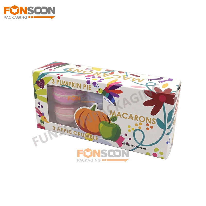  6 macaron paper box with window