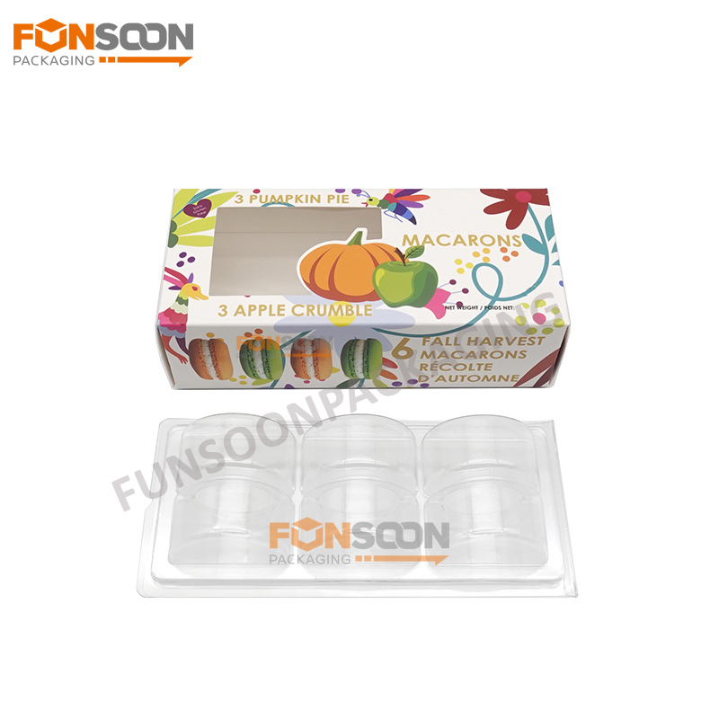  6 macaron paper box with window